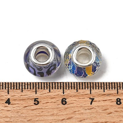 Printed Transparent Resin European Beads RESI-C063-03A-1