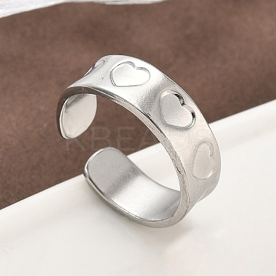 304 Stainless Steel Open Cuff Rings for Women RJEW-A079-05C-P-1