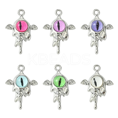 12Pcs 6 Colors Evil Eye Resin Pendants RESI-CJ0004-02-1