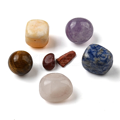7 Chakra Natural Gemstone Healing Stones Sets G-PW0007-127-1