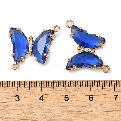 Brass Pave Faceted Glass Connector Charms FIND-Z020-04B-1