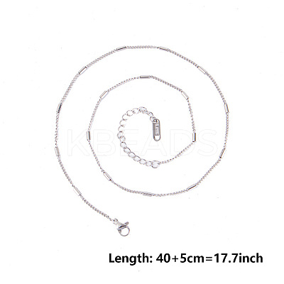 Non-Tarnish 2mm Unisex 304 Stainless Steel Curb Chains Necklaces with Tube IM8182-1-1