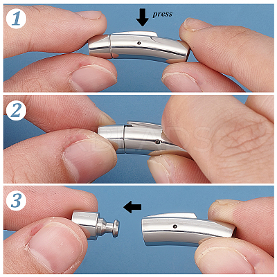 8Pcs 4 Styles 316 Surgical Stainless Steel & 304 Stainless Steel Bayonet Clasps STAS-GA0001-55-1