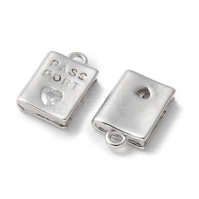 Rack Plating Brass Micro Pave Cubic Zirconia Pendants KK-P290-55P-1