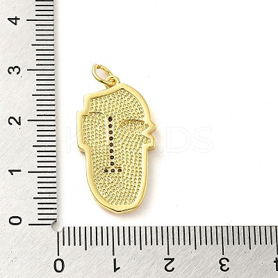 Real 18K Gold Plated Brass Clear Cubic Zirconia Pendants KK-A198-22G-01-1