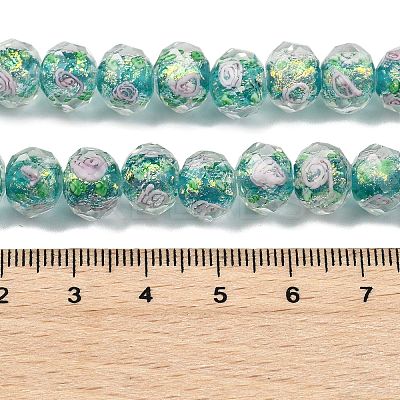 Handmade Foil Lampwork Beads Strands FOIL-S136-001F-1
