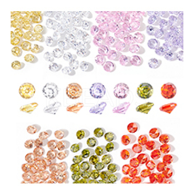 420Pcs 7 Colors Cubic Zirconia Cabochons ZIRC-PH0001-53-1