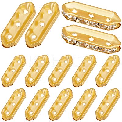 180Pcs 3-Hole Iron Grade A Rhinestone Bridge Spacers RB-BBC0001-04G-1