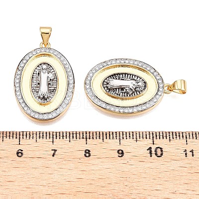 Brass Micro Pave Cubic Zirconia Pendants KK-T070-24G-1