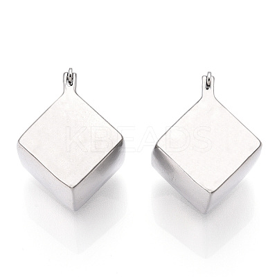 Brass Rhombus Thick Hoop Earrings for Women EJEW-F303-05P-1
