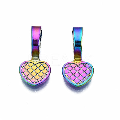 Rainbow Color Alloy Glue-on Flat Pad Bails for Pendant Making LS-PALLOY-N163-098-NR-1