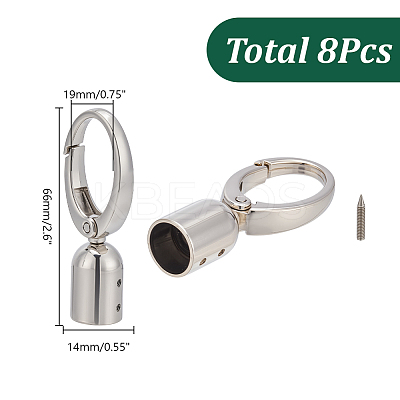 8Pcs Zinc Alloy Cord Ends FIND-AR0006-64S-1