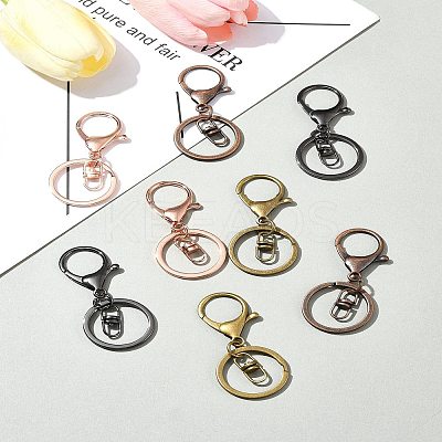 8Pcs 4 Colors Iron Alloy Lobster Claw Clasp Keychain KEYC-FS0001-06A-1