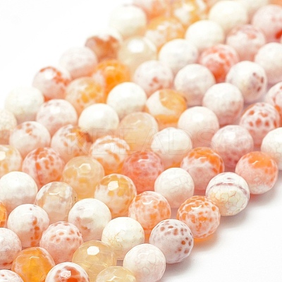 Natural Fire Crackle Agate Bead Strands G-G882-8mm-B06-6-1