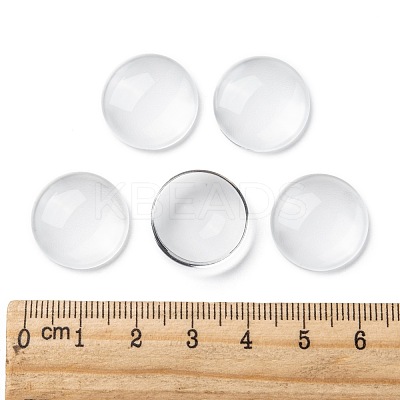 Transparent Glass Cabochons GGLA-R026-18mm-1
