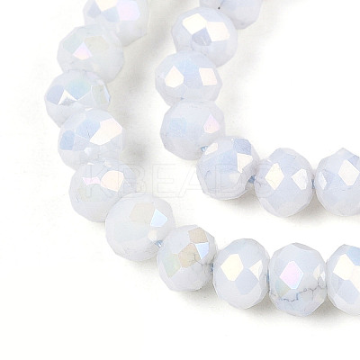 Anti-Tarnish Electroplate Rondelle Glass Beads Strands X-EGLA-T021-4mm-17-01-1