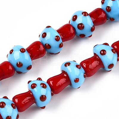 Handmade Lampwork Beads Strands X-LAMP-N024-09H-1