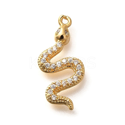 Brass Micro Pave Cubic Zirconia Pendants KK-K294-17G-02-1
