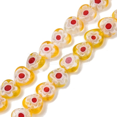 Handmade Millefiori Lampwork Beads Strands LAMP-G166-15H-1