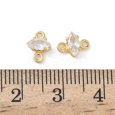 Brass Pave Clear Cubic Zirconia Connector Charms KK-Z136-54B-G-1