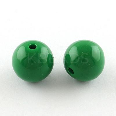 Round Bubblegum Chunky Acrylic Beads PAB709Y-12-1