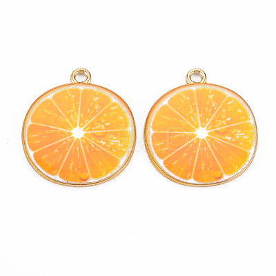 Light Gold Alloy Enamel Pendants ENAM-S126-128-1