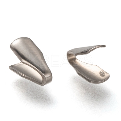 Tarnish Resistant 304 Stainless Steel Folding Crimp Ends X-STAS-G122-09P-A02-1