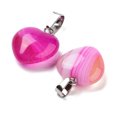 Natural Banded Agate Charms HEAR-PW0001-057-31-1