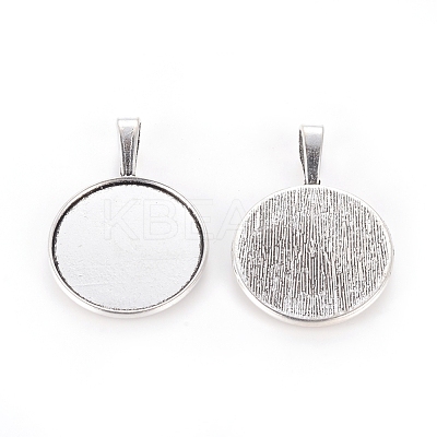 Tibetan Style Alloy Pendant Cabochon Settings X-TIBEP-20474-AS-FF-1