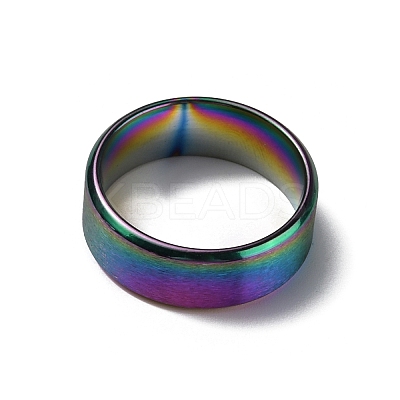 201 Stainless Steel Wide Band Finger Rings for Women Men RJEW-WH0009-13C-M-1