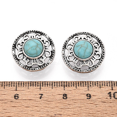 Zinc Metal Alloy & Natural Turquoise Buttons BUTT-WH0057-001C-AS-1