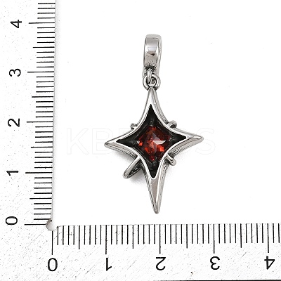 Star 316 Surgical Stainless Steel Cubic Zirconia Pendant Decoration STAS-Z165-16AS-B02-1