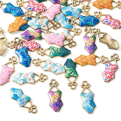 32Pcs 8 Colors Alloy Enamel Pendants ENAM-TA0003-95-1