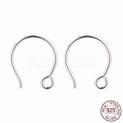 Rhodium Plated 925 Sterling Silver Earring Hooks STER-N0001-028S-1