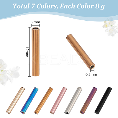 623Pcs 7 Style Glass Bugle Beads SEED-PH0002-12-1