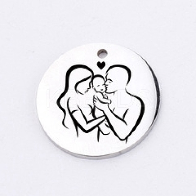 Mother's Day 304 Stainless Steel Pendants FIND-CJC0003-02C-1