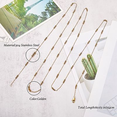 304 Stainless Steel Satellite Chains Necklaces NJEW-SW00053-1