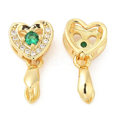 Brass Micro Pave Cubic Zirconia Pendant Pinch Bails KK-I705-04G-1