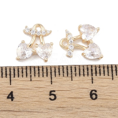 Brass Micro Pave Clear Cubic Zirconia Pendants KK-K351-40G-1