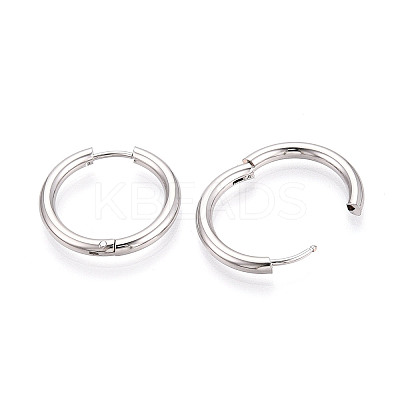 304 Stainless Steel Hoop Earrings EJEW-T048-24C-P-1