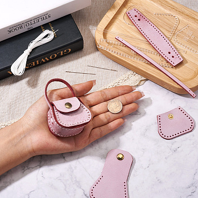 Leather DIY Mini Coin Purse Kit DIY-TA0004-90C-1
