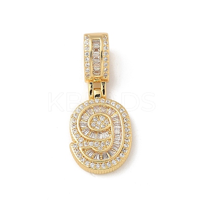 Brass Clear Cubic Zirconia European Dangle Charms LS-KK-R003-01G-09-1