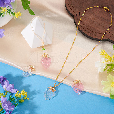 2Pcs 2 Colors Alloy Resin Pendants CRES-TA0001-53-1