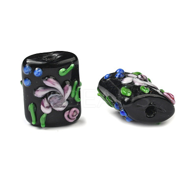 Handmade Bumpy Lampwork Beads Strands LAMP-K027-07B-1