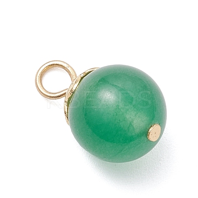 21Pcs 21 Styles Natural & Synthetic Mixed Gemstone Round Charms PALLOY-JF04619-01-1