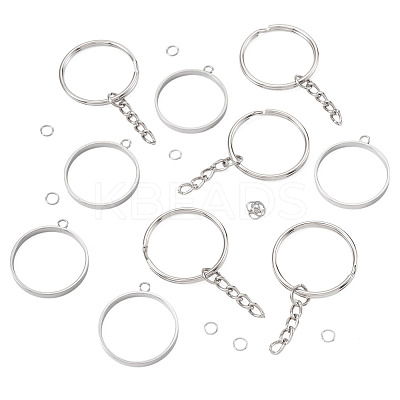 5Pcs 304 Stainless Steel Open Back Bezel Pendants STAS-TAD0001-01G-1