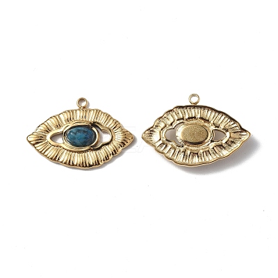 PVD Vacuum Plating 201 Stainless Steel Natural Natural Agate Pendants STAS-C064-VC913-1