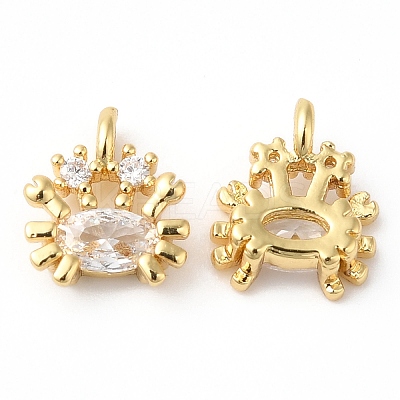 Rack Plating Brass Micro Pave Cubic Zirconia Pendants KK-R143-05G-1