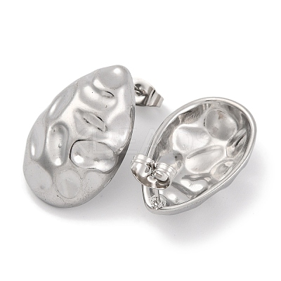 Non-Tarnish Teardrop 304 Stainless Steel Stud Earrings EJEW-H013-31P-1