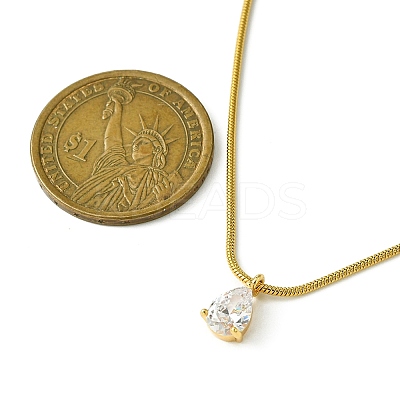 Brass Cubic Zirconia Charms Necklace NJEW-JN04919-1